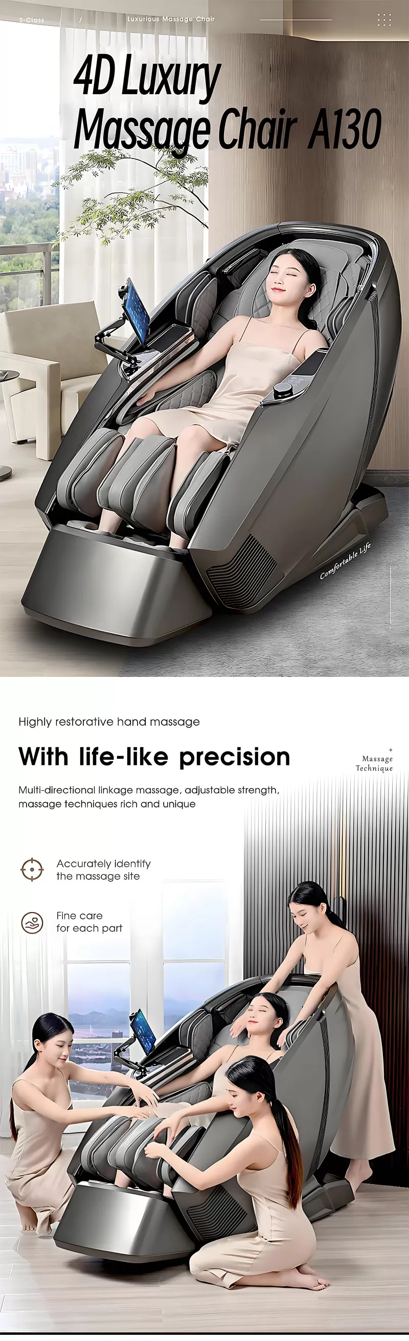 Best Seller Luxury 4D Space Capsule SL Rail Electric Zero Gravity Massage Chair (3)